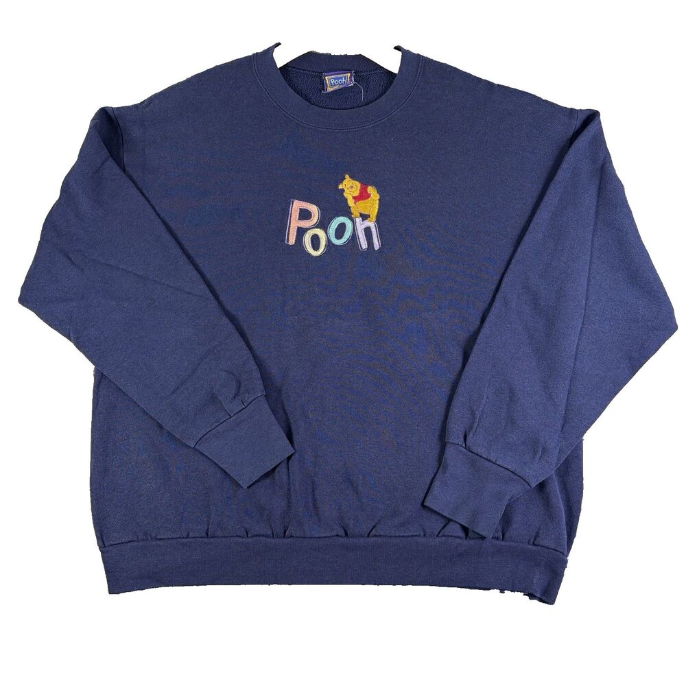 Vintage Winnie The Pooh Sweatshirt Pooh 100 Acre Collection Embroidered Blue 90s